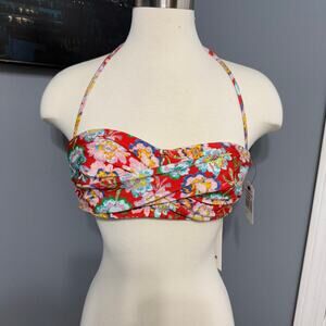 NWT Shoshanna Floral Twisted Bandeau Bikini Top, Size A